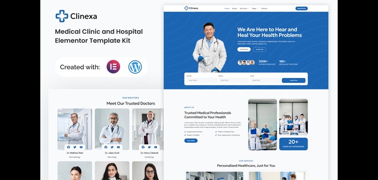 Item cover for download Clinexa - Medical Clinic & Hospital Elementor Template Kit