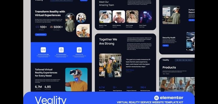 Item cover for download Veality - Virtual Reality Service Elementor Template Kits