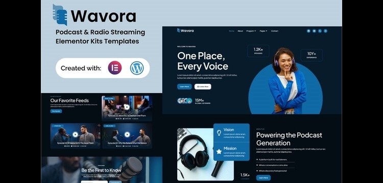 Item cover for download Wavora - Podcast & Radio Streaming Elementor Template Kit