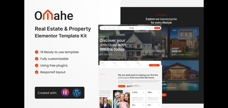 Item cover for download Omahe - Real Estate & Property Elementor Template Kit