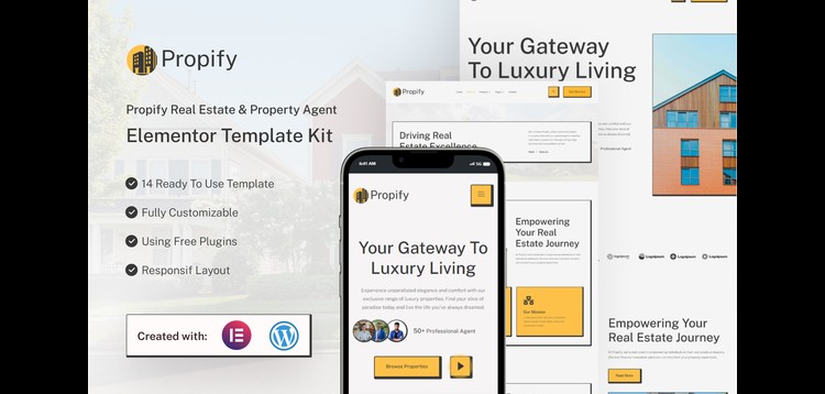 Item cover for download Propify - Real Estate & Property Agent Elementor Template Kit