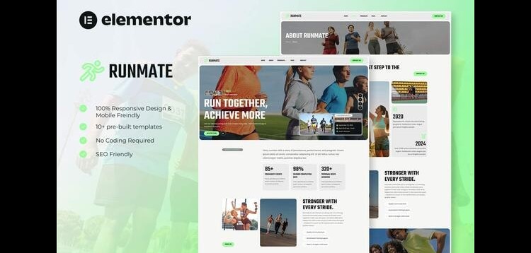 Item cover for download Runmate - Marathon Running Club & Sport Elementor Template Kit