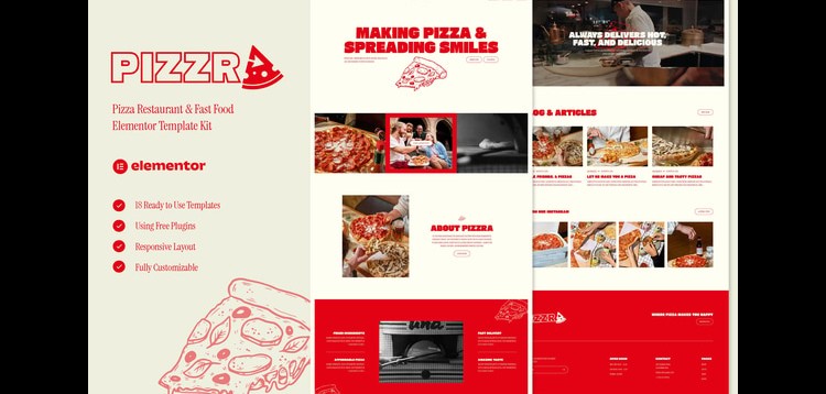 Item cover for download Pizzra - Pizza Restaurant & Fast Food Elementor Template Kit