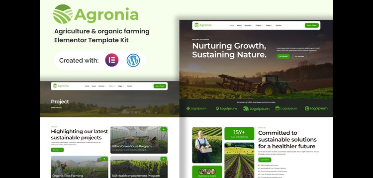 Item cover for download Agronia - Agriculture & Organic Farming Elemenntor Template Kit