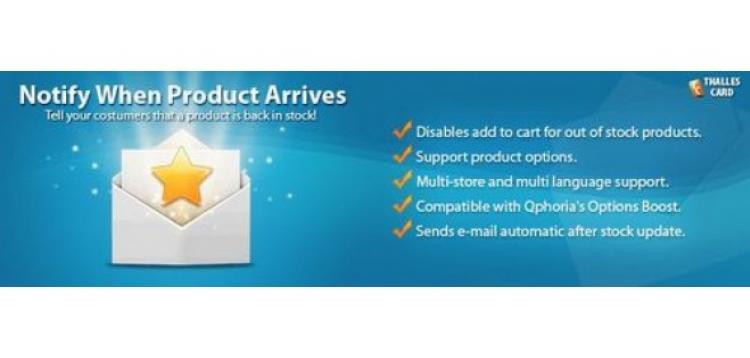 Item cover for download Notify When Product Arrives OpenCart