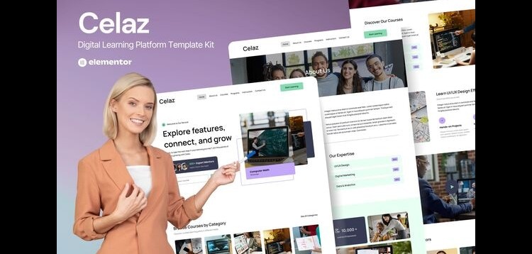 Item cover for download Celaz - Digital Learning Platform Website Elementor Kit