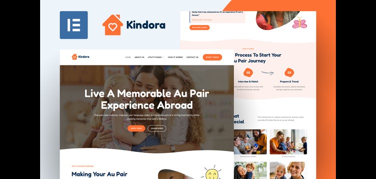 Item cover for download Kindora - Au Pair Elementor Template Kit