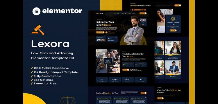 Item cover for download Lexora - Law Firm & Attorney Elementor Template Kit