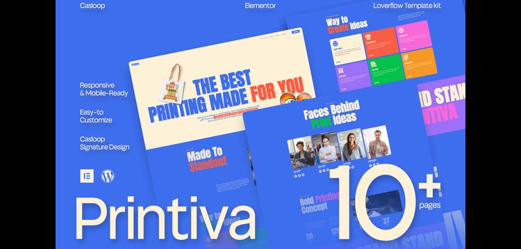 Item cover for download Printiva - Modern Colorful Printing Service Company Elementor Template Kit