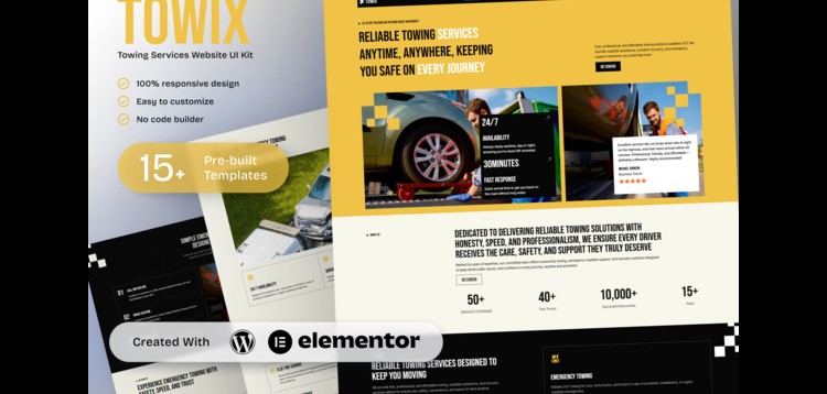 Item cover for download Towix - Towing Services Elementor Template Kit