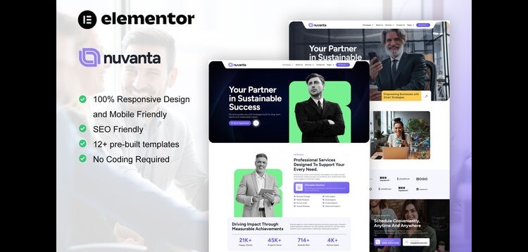 Item cover for download Nuvanta - Business Coach & Consulting Elementor Pro Template Kit