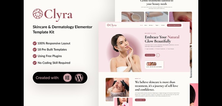 Item cover for download Clyra - Skincare & Dermatology Elementor Template Kit