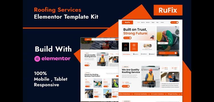 Item cover for download Rufix - Roofing Services Elementor Template Kit