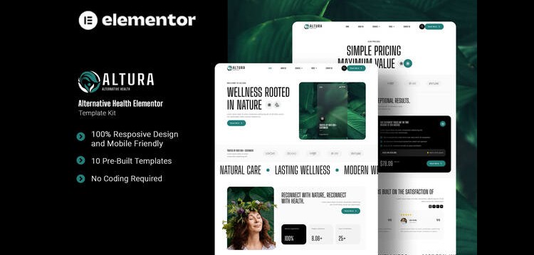 Item cover for download Altura - Alternative Health Elementor Template Kit