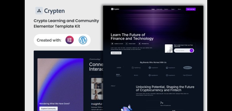 Item cover for download Crypten - Crypto Learning and Community Elementor Template Kit