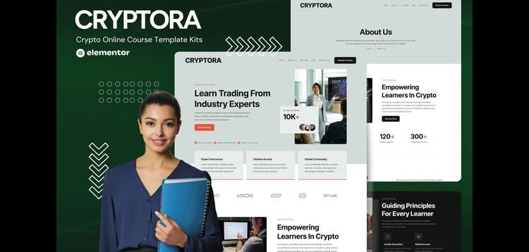 Item cover for download Cryptora - Crypto Online Course Website Elementor Template Kit
