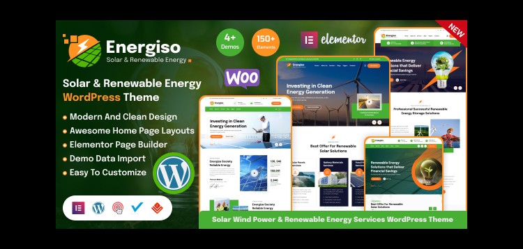 Item cover for download Energiso - Solar Technology & Renewable Energy WordPress Theme