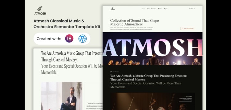 Item cover for download Atmosh - Classical Music & Orchestra Elementor Template Kit