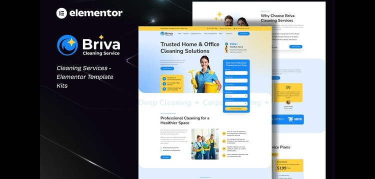 Item cover for download Briva - Cleaning Services Elementor Template Kit
