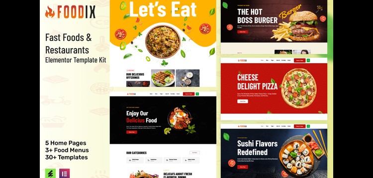 Item cover for download Foodix - Fast Foods & Restaurants Elementor Template Kit