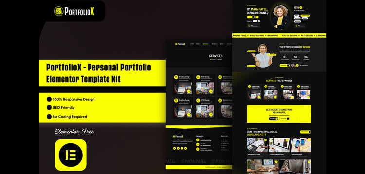 Item cover for download PortfolioX - Personal Portfolio Elementor Template Kit