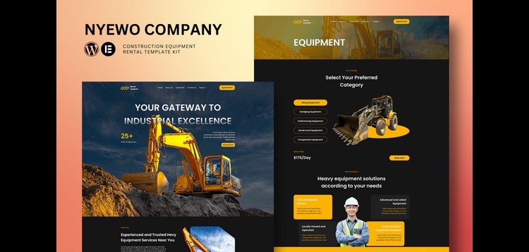 Item cover for download Nyewo - Construction Equipment Rentals Elementor Template Kit