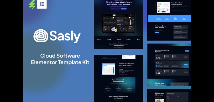 Item cover for download Sasly - Cloud Software Agency Elementor Template Kit