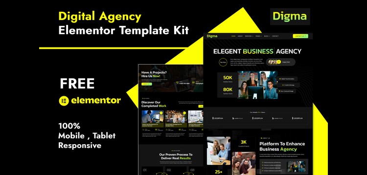 Item cover for download Digma - Creative Digital Agency Elementor Template Kit