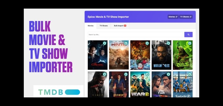 Item cover for download Epiza - Bulk Movie & TV Show Importer For WordPress
