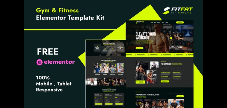 Item cover for download Fitfat - Gym & Fitness Elementor Template Kit