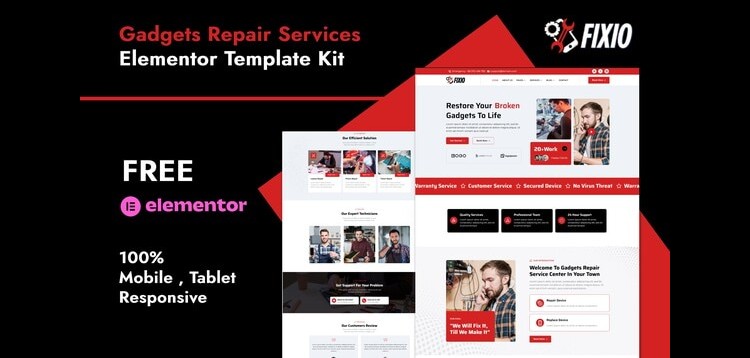 Item cover for download Fixio - Gadgets & Electronics Repair Services Elementor Template Kit