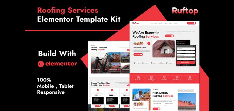 Item cover for download Ruftop - Roofing Services Elementor Template Kit