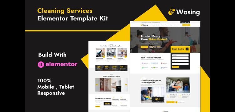 Item cover for download Wasing - Cleaning Services Elementor Template Kit