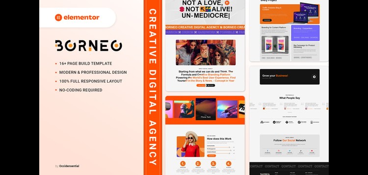 Item cover for download Borneo - Creative Digital Agency Elementor Template Kit