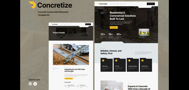 Item cover for download Concretize - Concrete Construction Elementor Template Kit