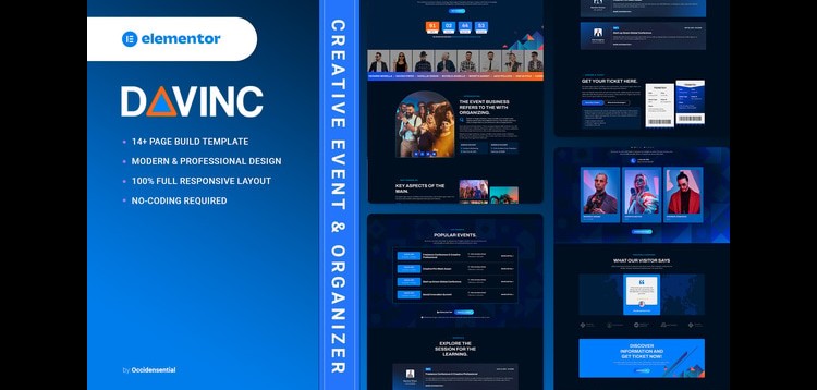 Item cover for download Davinc - Creative Event & Organizer Elementor Template Kit