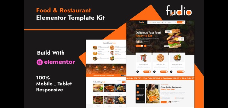 Item cover for download Fudio - Food & Restaurant Elementor Template Kit