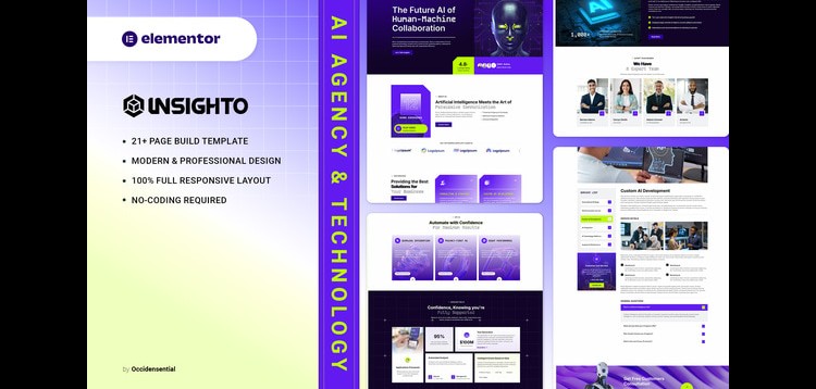 Item cover for download Insighto - AI Agency & Technology Elementor Template Kit