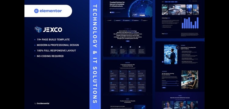 Item cover for download Jexco - Technology & IT Solutions Elementor Template Kit