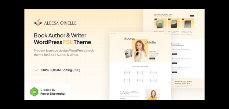 Item cover for download Aleesa – Book Author & Writer Gutenverse FSE WordPress Theme