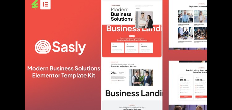 Item cover for download Sasly - Modern Business Solutions Elementor Template Kit