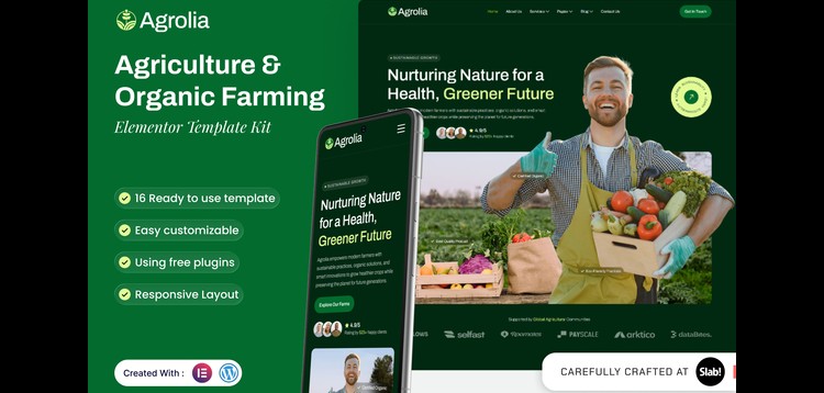 Item cover for download Agrolia - Agriculture & Organic Farming Elementor Template Kit