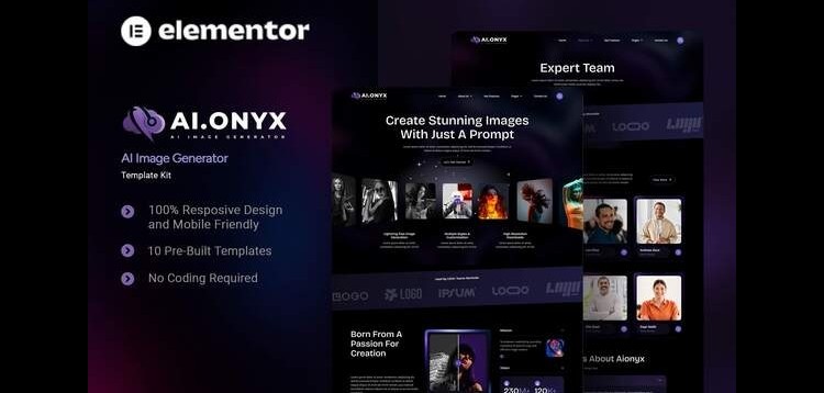 Item cover for download Aionyx - AI Image Generator Elementor Template Kit