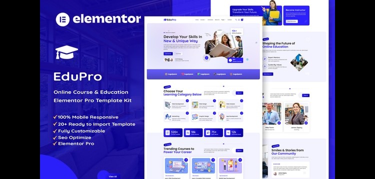 Item cover for download Edupro - Online Course & Education Elementor Pro Template Kit