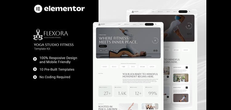 Item cover for download Flexora - Yoga Studio Fitness Elementor Template Kit