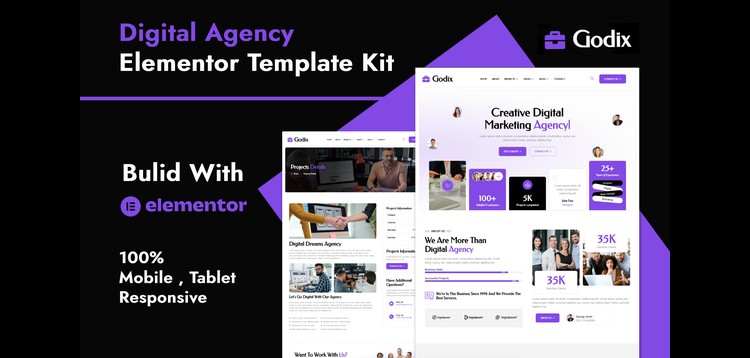 Item cover for download Godix - Digital Agency Elementor Template Kit