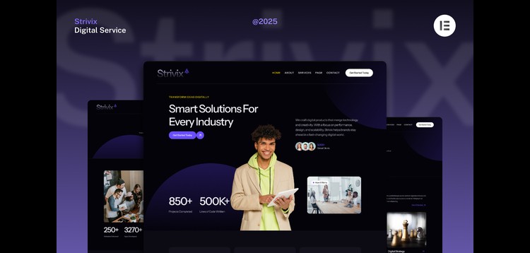 Item cover for download Strivix - Dark Tech & Digital Service Website Elementor Template Kits