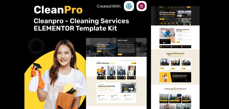 Item cover for download Cleanpro - Cleaning Services Elementor Template Kit