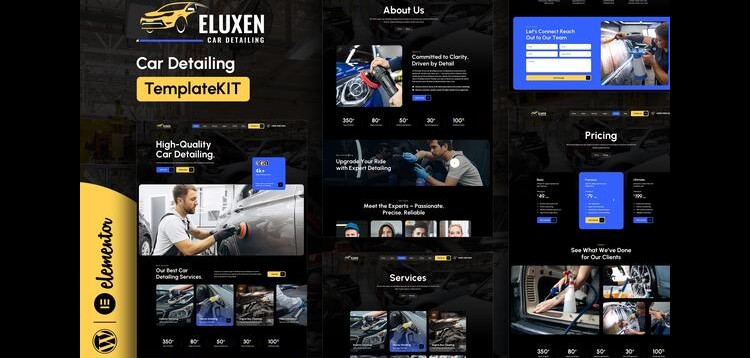 Item cover for download Eluxen - Car Detailing Services Elementor Template Kit