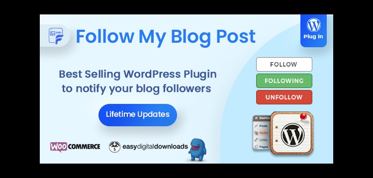 Item cover for download Follow My Blog Post - WordPress / WooCommerce Plugin